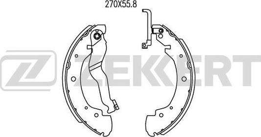 Zekkert BK-4052 - Комплект тормозных колодок, барабанные autospares.lv