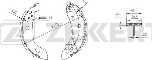 Zekkert BK-4066 - Комплект тормозных колодок, барабанные autospares.lv