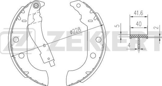 Zekkert BK-4000 - Комплект тормозных колодок, барабанные autospares.lv