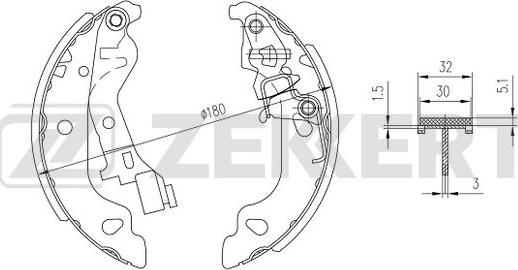 Zekkert BK-4008 - Комплект тормозных колодок, барабанные autospares.lv