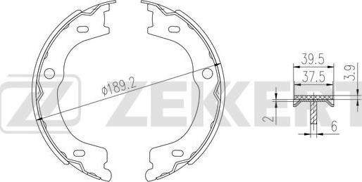 Zekkert BK-4013 - Комплект тормозных колодок, барабанные autospares.lv