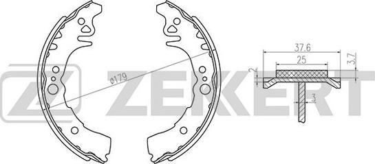 Zekkert BK-4086 - Комплект тормозных колодок, барабанные autospares.lv