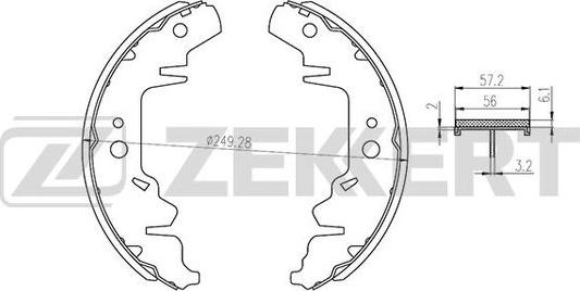 Zekkert BK-4039 - Комплект тормозных колодок, барабанные autospares.lv