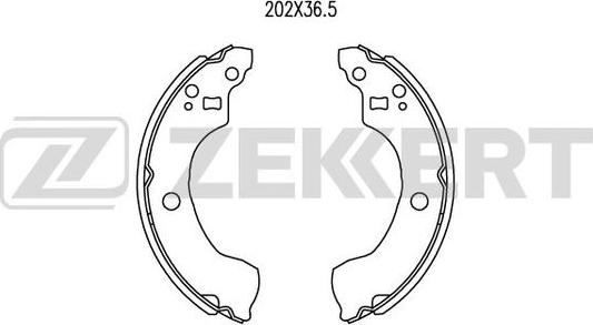 Zekkert BK-4030 - Комплект тормозных колодок, барабанные autospares.lv