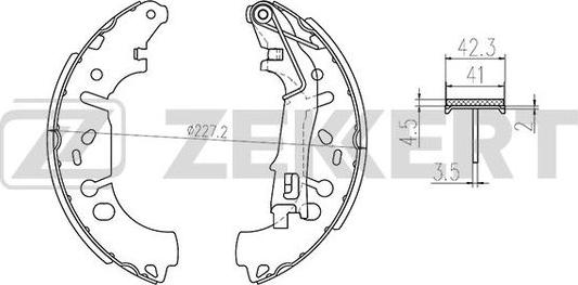 Zekkert BK-4031 - Комплект тормозных колодок, барабанные autospares.lv