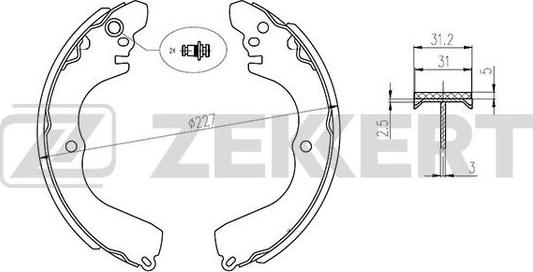 Zekkert BK-4032 - Комплект тормозных колодок, барабанные autospares.lv