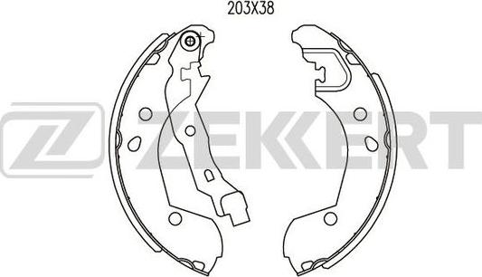 Zekkert BK-4026 - Комплект тормозных колодок, барабанные autospares.lv