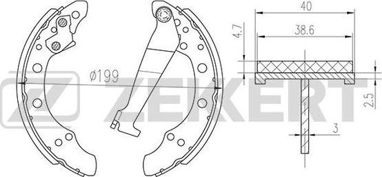 Zekkert BK-4075 - Комплект тормозных колодок, барабанные autospares.lv