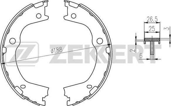 Zekkert BK-4194 - Комплект тормозных колодок, барабанные autospares.lv