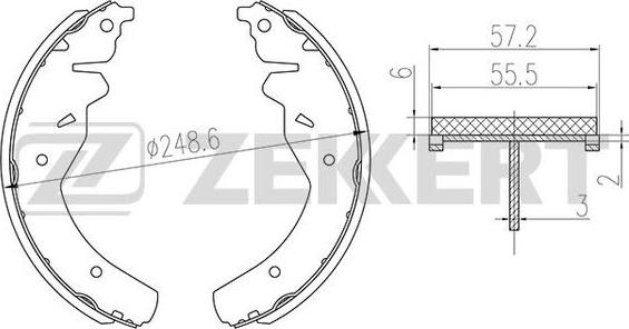 Zekkert BK-4192 - Комплект тормозных колодок, барабанные autospares.lv