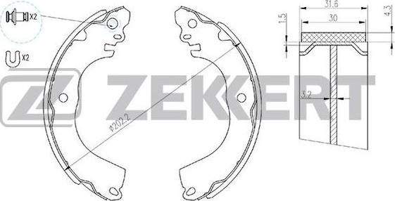 Zekkert BK-4144 - Комплект тормозных колодок, барабанные autospares.lv