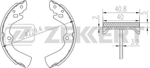 Zekkert BK-4141 - Комплект тормозных колодок, барабанные autospares.lv