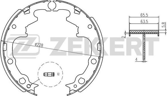 Zekkert BK-4148 - Комплект тормозных колодок, барабанные autospares.lv