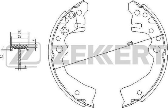 Zekkert BK-4143 - Комплект тормозных колодок, барабанные autospares.lv