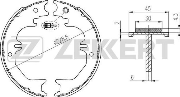 Zekkert BK-4147 - Комплект тормозных колодок, барабанные autospares.lv