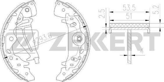 Zekkert BK-4159 - Комплект тормозных колодок, барабанные autospares.lv