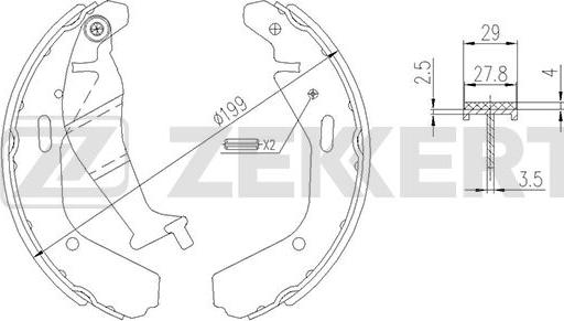 Zekkert BK-4155 - Комплект тормозных колодок, барабанные autospares.lv