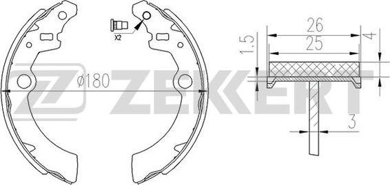 Zekkert BK-4152 - Комплект тормозных колодок, барабанные autospares.lv