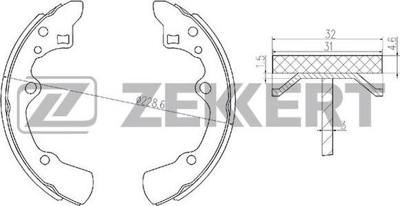 Zekkert BK-4169 - Комплект тормозных колодок, барабанные autospares.lv