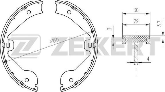 Zekkert BK-4164 - Комплект тормозных колодок, барабанные autospares.lv