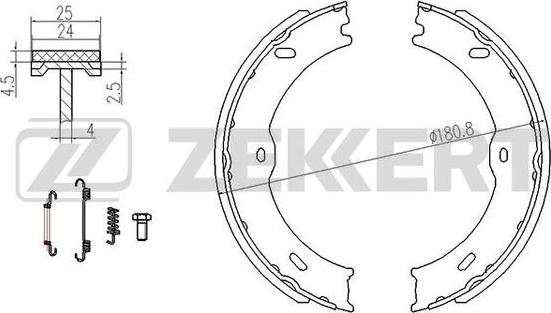 Zekkert BK-4166 - Комплект тормозных колодок, барабанные autospares.lv