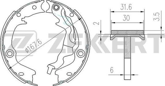 Zekkert BK-4160 - Комплект тормозных колодок, барабанные autospares.lv