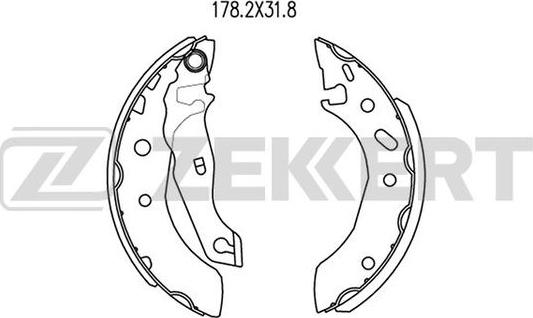 Zekkert BK-4168 - Комплект тормозных колодок, барабанные autospares.lv