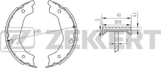 Zekkert BK-4106 - Комплект тормозных колодок, барабанные autospares.lv