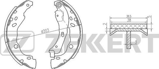 Zekkert BK-4101 - Комплект тормозных колодок, барабанные autospares.lv