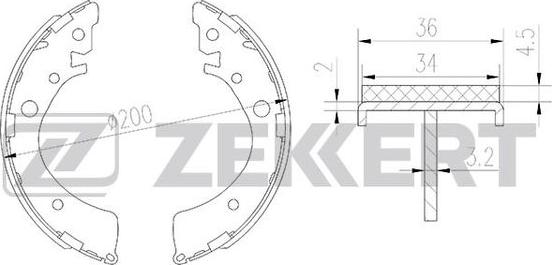 Zekkert BK-4103 - Комплект тормозных колодок, барабанные autospares.lv