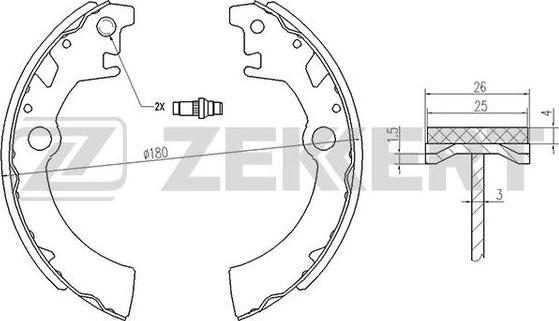 Zekkert BK-4102 - Комплект тормозных колодок, барабанные autospares.lv