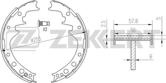 Zekkert BK-4119 - Комплект тормозных колодок, барабанные autospares.lv