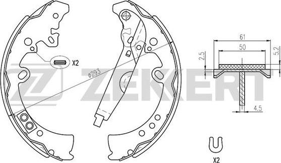 Zekkert BK-4116 - Комплект тормозных колодок, барабанные autospares.lv