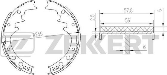 Zekkert BK-4118 - Комплект тормозных колодок, барабанные autospares.lv