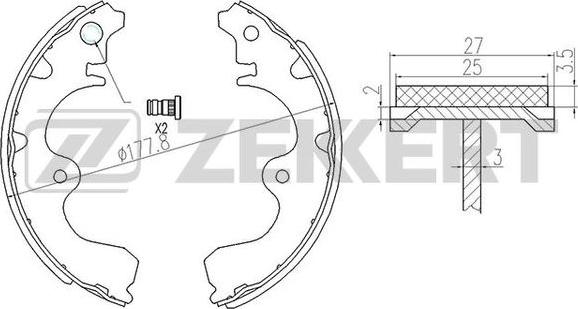 Zekkert BK-4117 - Комплект тормозных колодок, барабанные autospares.lv