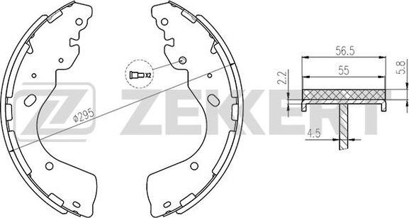 Zekkert BK-4184 - Комплект тормозных колодок, барабанные autospares.lv