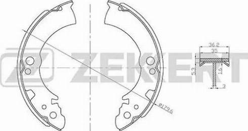 Zekkert BK-4180 - Комплект тормозных колодок, барабанные autospares.lv