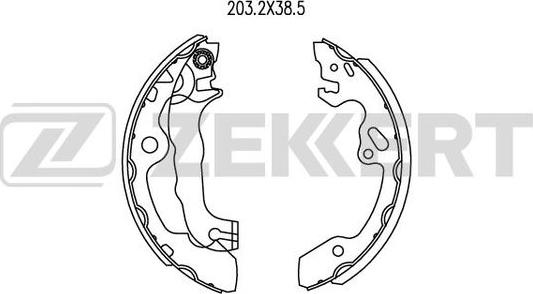 Zekkert BK-4188 - Комплект тормозных колодок, барабанные autospares.lv