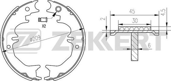 Zekkert BK-4183 - Комплект тормозных колодок, барабанные autospares.lv