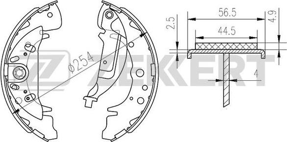 Zekkert BK-4187 - Комплект тормозных колодок, барабанные autospares.lv