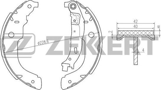 Zekkert BK-4139 - Комплект тормозных колодок, барабанные autospares.lv