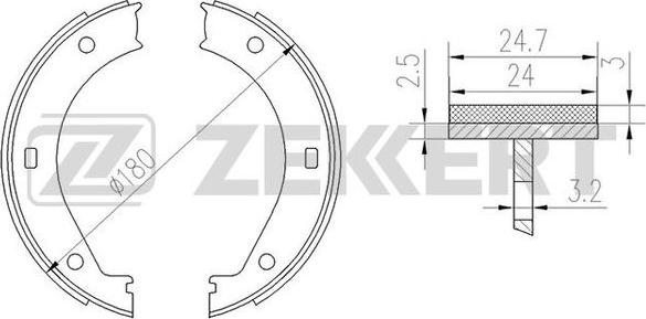 Zekkert BK-4135 - Комплект тормозных колодок, барабанные autospares.lv