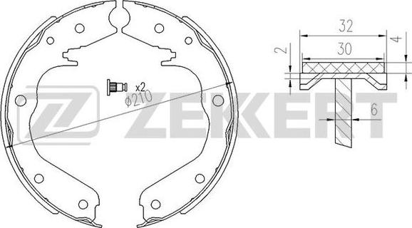 Zekkert BK-4131 - Комплект тормозных колодок, барабанные autospares.lv