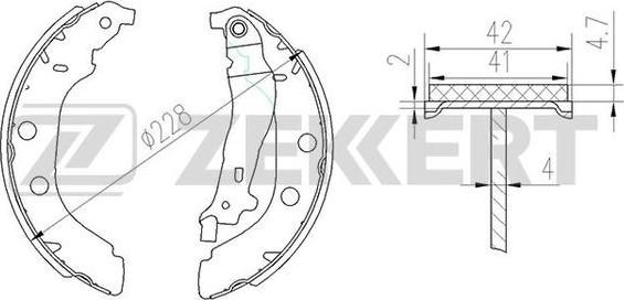 Zekkert BK-4138 - Комплект тормозных колодок, барабанные autospares.lv