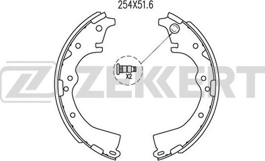 Zekkert BK-4120 - Комплект тормозных колодок, барабанные autospares.lv