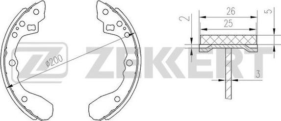 Zekkert BK-4128 - Комплект тормозных колодок, барабанные autospares.lv