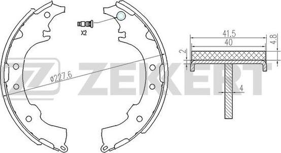 Zekkert BK-4123 - Комплект тормозных колодок, барабанные autospares.lv