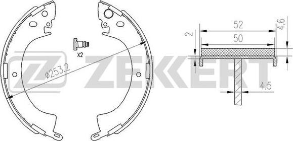 Zekkert BK-4174 - Комплект тормозных колодок, барабанные autospares.lv