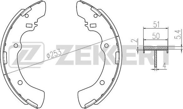 Zekkert BK-4175 - Комплект тормозных колодок, барабанные autospares.lv