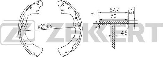 Zekkert BK-4170 - Комплект тормозных колодок, барабанные autospares.lv